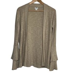 J. Crew Sweater Womens Small Tiered Bell Sleeves Open Front Cardigan Lightweight